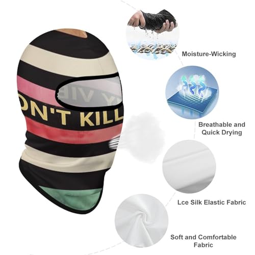 Balaclava Mask for Men Ski Mask for Women Stripe Don't Kill My Vibe Full Face Mask Face Cover for Cycling, 1, Style miniatura 3