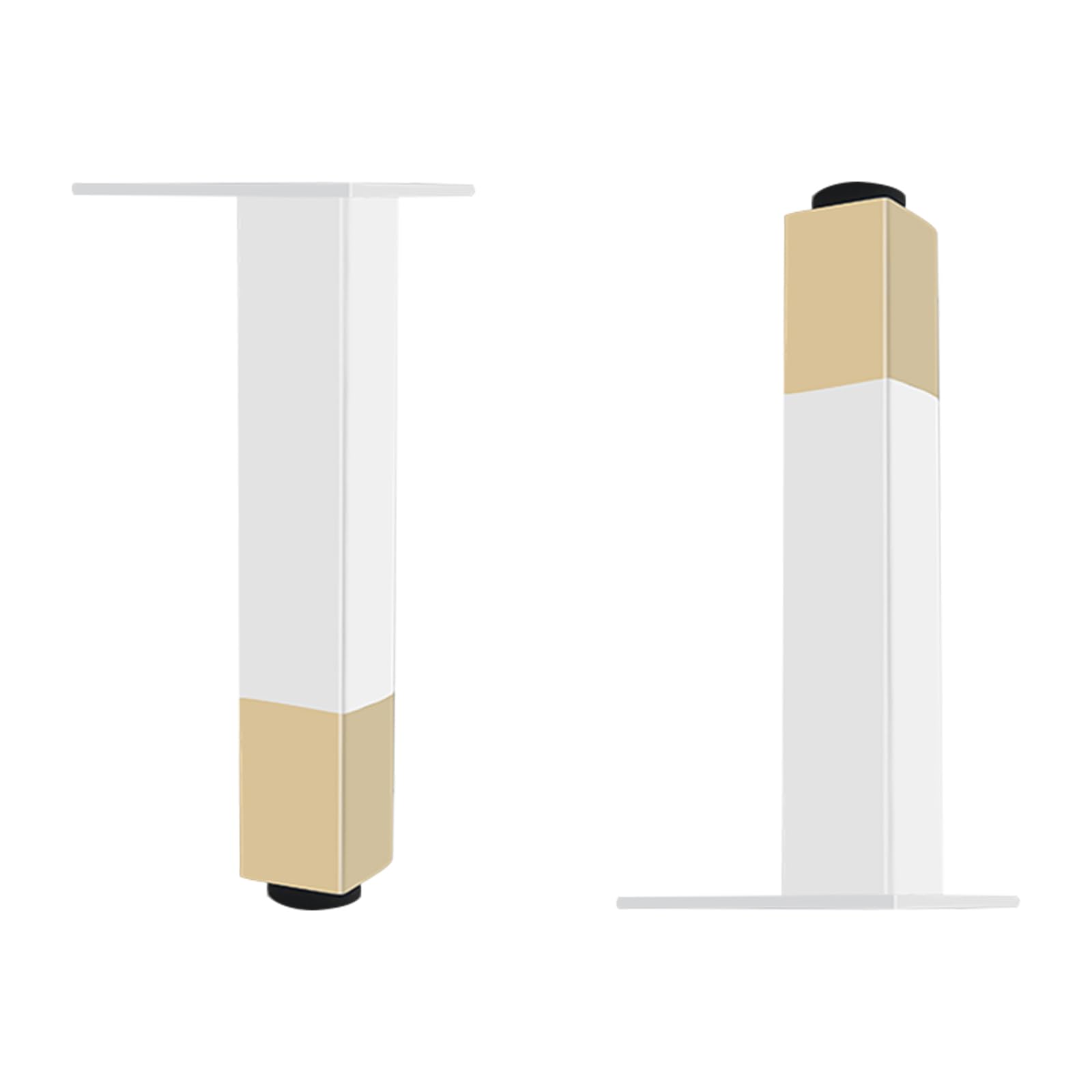 White with Gold, Adjustable Furniture Legs 4 PCS Metal Furniture Legs Coffee Table Leg Dining Table Leg Aluminum Alloy | Anodized Surface Sofa Feet Height: 6-40cm for Kitchen Cabinet Feet-18cm/7"