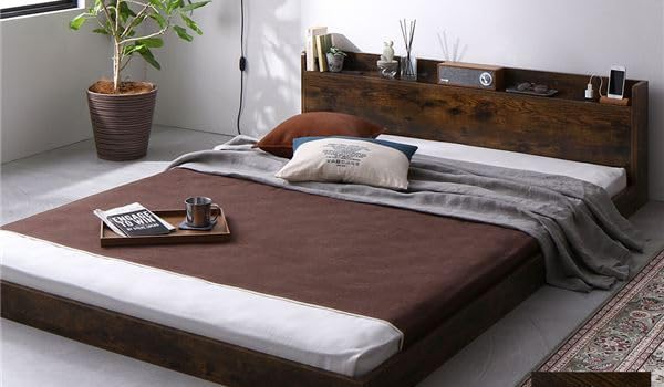 アーヴィング ヴィンテージ 木製 すのこ ダブルベッド脚付きベッド