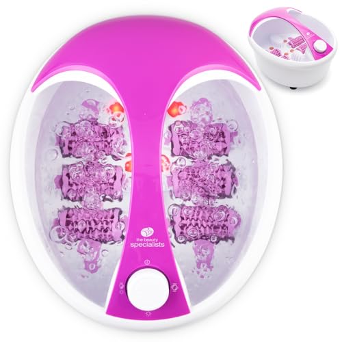 Rio Delux Foot Spa Bath Massager with HydroJets, Heat, Bubbles, Vibration, Aromatherapy Diffuser, 6 Rollers, Temperature Control, Infrared Relief, Pumice Stone - fits All Foot Sizes (Purple)