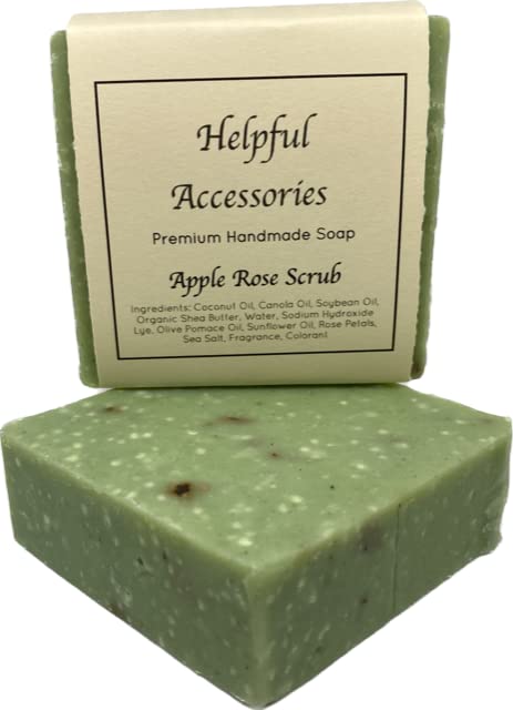 Helpful Accessories Jabón hecho a mano prémium (exfoliante de rosa de manzana)