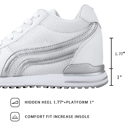 Rollstep White Wedges Sneakers For Women Hidden Heel Platform Walking Shoes Ladies White Size 8 #TOP1