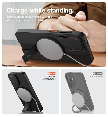 SURITCH for Samsung Galaxy S25+ Plus Phone Case, Magnetic Shockproof Protective Cover with Camera Cover & Adjustable Metal Kickstand for Galaxy S25+ Plus(2025)-Black by SURITCH - Image 6