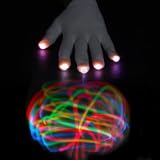 Red Blue Green 4 Speed Multi Color LED Lighted Up Raver White Gloves w/o Batteries ( Birthday Rave P