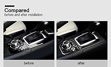Gear Shift Panel Cover for Mazda 3,Interior Center Console Gear Box Cover Trim for Mazda3 Accessories 2014-2016,Soft Carbon Fiber