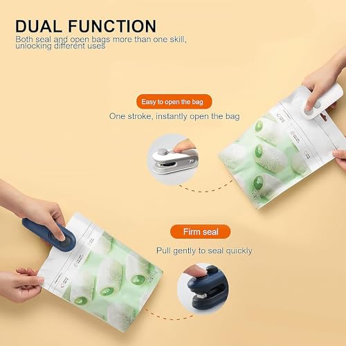 Image of Clasm Mini Bag Sealer and Cutter, Type-C Rechargeable Food Bag Sealer, 2-in-1 Portable Heat Sealer for Plastic Bags, Magnetic Fridge Mount, Handheld Food Packet Resealer for Kitchen Storage