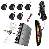 MASO Einparkhilfe Rückfahrradar mit 6 Sensoren, Alarmton-Erinnerung für sicheres Fahren, Auto-Rückfahrradar-System mit LED-Anzeige