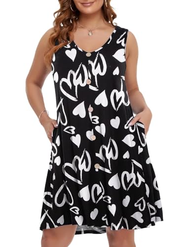 Image of BELAROI Summer Dresses for Women Beach Tshirt Sundress V Neck Casual Swing Tank Dress Swimsuit Cover Ups Pockets
