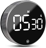 AERYS Magnetic Digital Timers, Digital Countdown Kitchen Timer,Digital Cooking Timer for Seniors, Adult and Kids to Use,Battery Powered, Silent Movement (Silver)