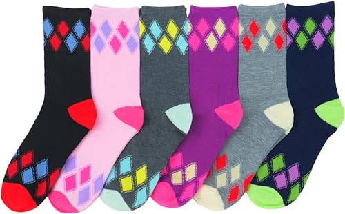 Image of ToBeInStyle Women's Pack of 6 or 12 Fashion Printed Crew Socks