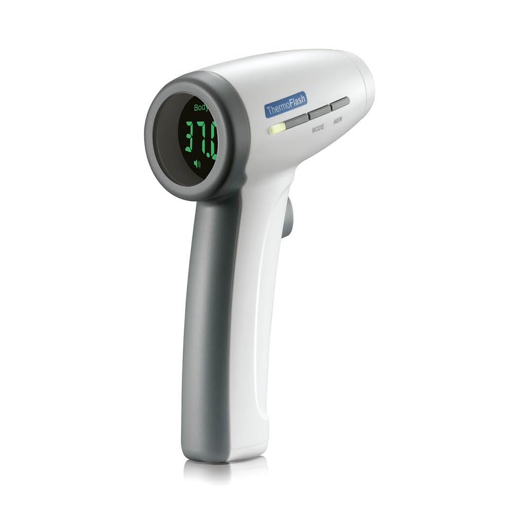 BIOSYNEX - THERMOFLASH Premium - Termómetro Frontal Sin Contacto para Bebés, Niños y Adultos - Termómetro Infrarrojo Médico - Temperatura Corporal, Ambiental, de Superficies (Baño, Biberón...)