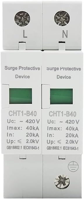 AC SPD 2P 20KA~40KA 420V Solar PV Surge Protector Din Rail Mounting Protective Low-Voltage Arrester Device