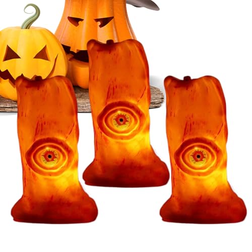 Generico LED per Halloween, a LED a Colonnina Senza Fiamma a Batteria, Decorazione con Occhio Rosso per Soggiorno Camera da Letto Scrivania Comodino