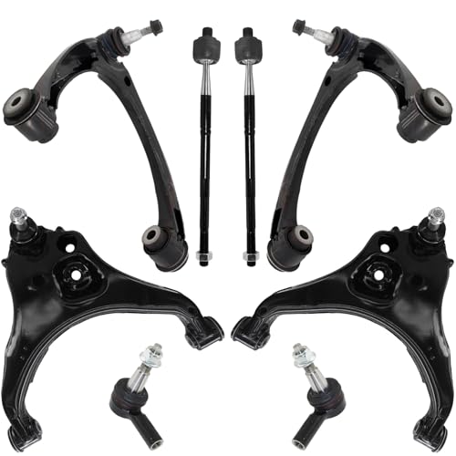 Image of Detroit Axle - 8pc Front End Suspension Kit for 2015-2020 Chevrolet Colorado GMC Canyon, 4 Upper and Lower Control Arms with Ball Joint 4 Outer Inner Tie Rods 2016 2017 2018 2019 Replacement