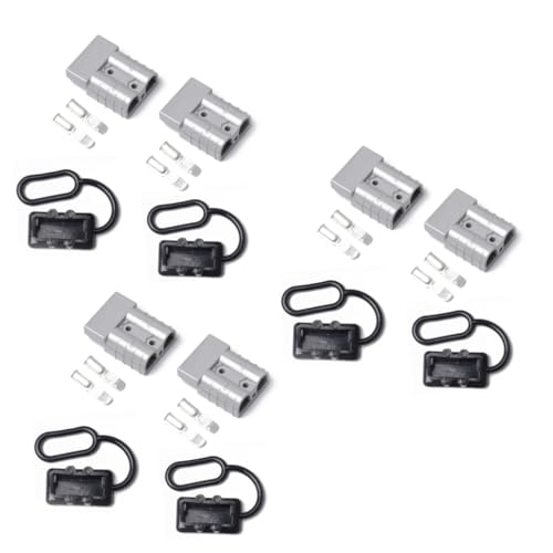 FAVOMOTO 3sets 50a Power Connector 600v Quick Connect/disconnect 2 Polycarbonate Shell Springs for Winch/trailer (grey) 1900 Pair*3