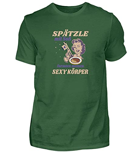 Spätzle avec sauce – Proverbes souabes – Schwaben Cadeaux – T-shirt pour homme, vert bouteille, S