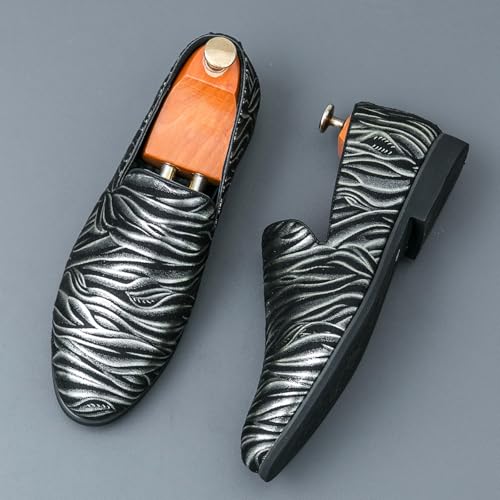 Men's Trendy Textured Loafers, Fashionable Formal Footwear - Perfect for City Explorations, Business Events & Daily Wear3