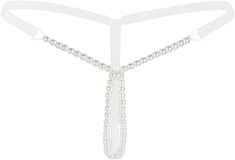 inlzdz Womens Sexy Pearl Bikini Massage G-Strings Thong Panties Knicker Lingerie Underwear