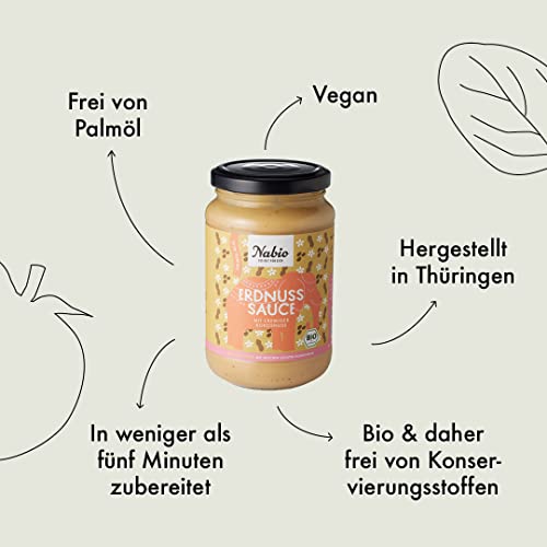 NABIO | Sechs vegane Asia Saucen in drei Sorten, 2x Chana Masala, 2x Erdnuss Sauce, 2x Süß Sauer Sauce.