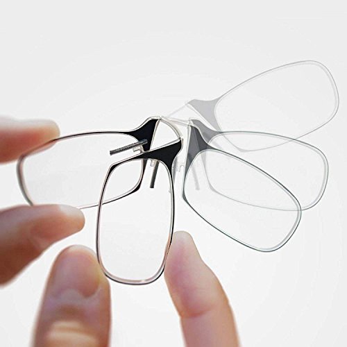 Óculos de leitura ThinOptics + Estojo Preto e Armação, 2.50