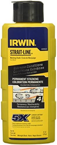 IRWIN Tools STRAIT-LINE Permanent Staining Marking Chalk, Midnight Black, 6ounce (4935520)