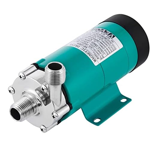 VEVOR Pompe d'Entraînement Magnétique de Qualité Alimentaire MP-15 RP, Pompe à Bière Acier Inoxydable de Qualité, Homebrew Brewing Pompe Fonctionnement Silencieux Déplacer l'Eau d'Entraînement
