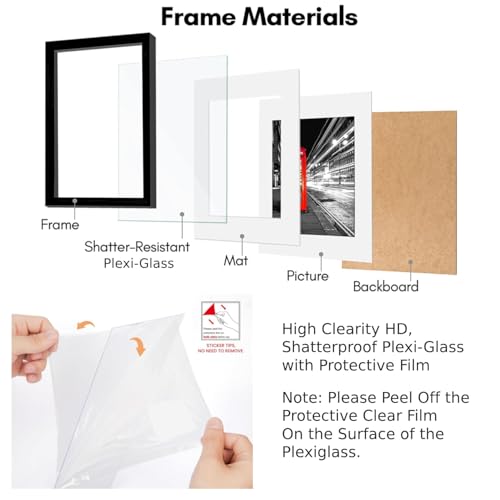 Image of Art Street Photo Frame For Wall Set of 3 Wall Hanging Photo Frame For Home and Office Decoration, Valentine Day Gift Size- 5x5 Inches-Black