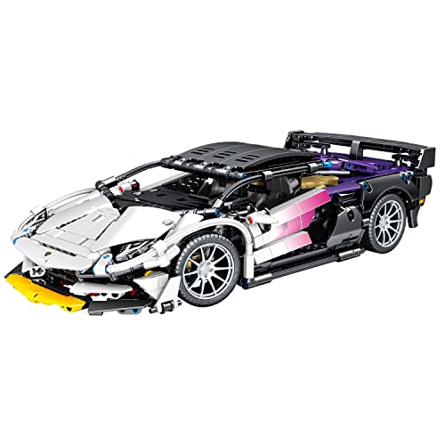 NEWRICE Supersportwagen Bausteine Sets,Maßstab 1:14 Automodell Bauspielzeug,Rennwagen zum Sammeln für Erwachsene,für… – Bild 7