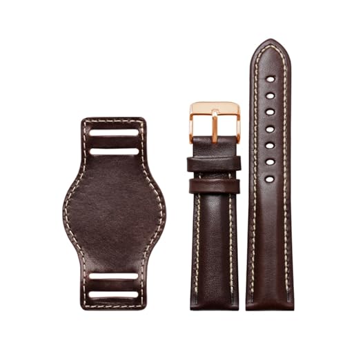 Cong Yi {vuXbg 18 ~[g 20 22 ~[gvXgbvYvohƃ}bgrvoh Leatherbracelet(Brown-rosegold,20mm)