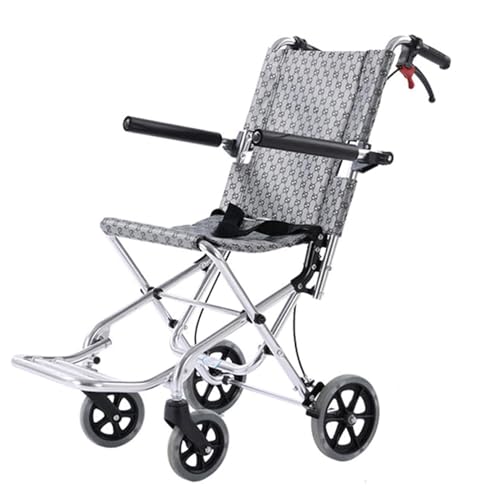 介助型車椅子 アルミ合金車椅子折りたたみ輸送車椅子調節可能なアームレストとハンドブレーキ耐荷重 75 キロ/165 ポンド 移動補助具