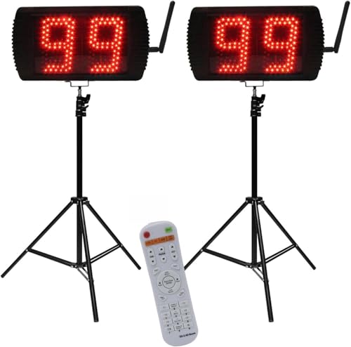 YZ 5 Inch LED Basketball Shot Clock Timer Custom Countdown Timer (12/14/20/24/30 Seconds) Portable with Remote Control & Buzzer for Basketball Courts