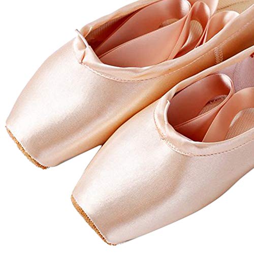 Milageto Sapatilhas de balé para mulheres, Pointe Ballet de Dança, sapatilhas de balé para com alças