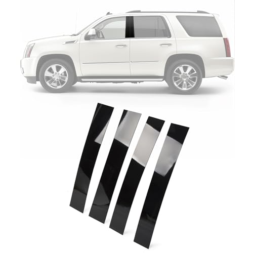 Image of ECOTRIC 4PCS Pillar Post Molding Trim Compatible with 2007-2014 Cadillac