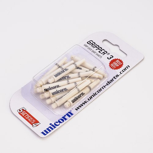 5 Set Multipack Unicorn Gripper 3 Short White Dart Stems Shafts by PerfectDarts