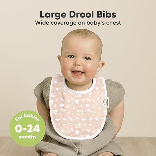 image for KeaBabies 8-Pack Organic Baby Bibs for Boys, Girls - Soft Cotton Drool