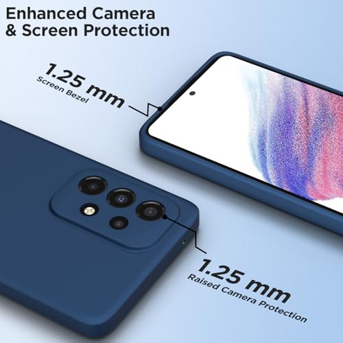 Image of Outlouders Back Cover for Samsung Galaxy A53 5G | Camera Protection | Durable Soft Matte Silicone Bumper Case (Blue)