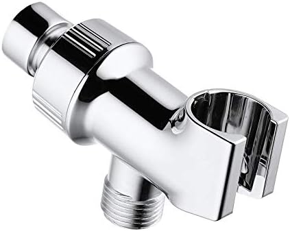 Universal Shower Head Holder for Hand Held Showerheads, Adjustable Shower Arm Mount Bracket with Brass Pivot Ball, Shower Head Connector - Chrome