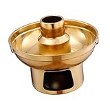  Marmite chinoise ancienne de Pékin avec poignées vintage pratique multifonctionnelle en acier inoxydable Petite casserole chaude traditionnelle chinoise 18 cm