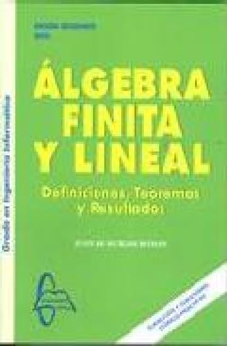 Portada de Algebra Finita y Lineal: Definiciones Teoremas y Resultados