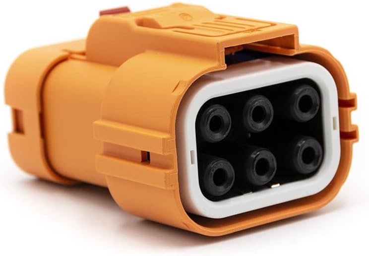 High Voltage Interlock Connector Low Current Plug 6Pin 40A 6mm2 Straight Plastic