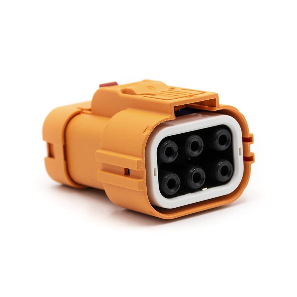 High Voltage Interlock Connector Low Current Plug 6Pin 40A 6mm2 Straight Plastic