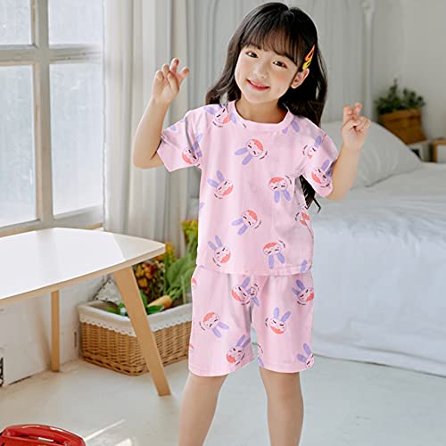 Tihuunwz Peuter Tops OutfitsKorte Mouw Tank TopDaily2PC Outfits (Roze, 8-9 Jaar) - Image 3