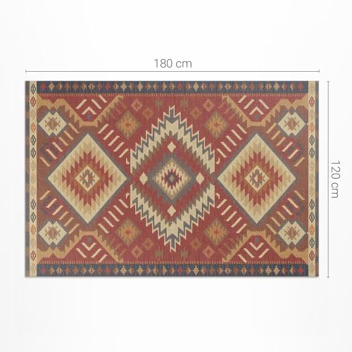 Tapis vinyle rectangle imperméable 120x180 cm motif harmonie aztèque - 4