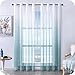 MRTREES Tende per Interni Trasparenti in Voile Sfumate Verticale con Occhielli Tenda Leggera Elegante per Camera da Letto per Finestra e Soggiorno Moderne 2 Pannelli 140x260 CM Blu Grigio