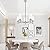 A1A9 5-Light Farmhouse Chandelier for Dining Room Kitchen Island, Modern Chandeliers Brushed Nickel Pendant Lighting Fixtures with Clear Glass Shades for Living Room, Bedroom, Foyer (Nickel)