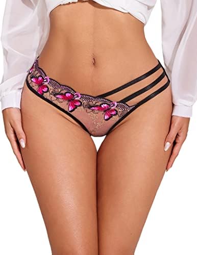 Avidlove Sexy Panties for Women Butterfly Embroidered Underwear Mesh Panties Pack