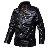 Chaqueta de piel sintética para hombre, chaqueta informal con cremallera para motociclista, abrigo informal para invierno, chaqueta de moto, chaqueta de moto, chaqueta para hombre, talla 4XL,