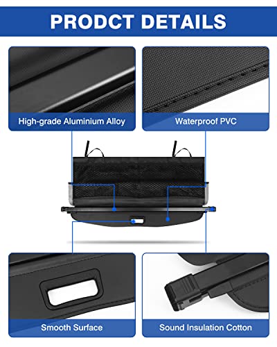 Autorder Upgraded Cargo Cover Custom Fit For Subaru Forester 2014-2018 Accessories Trunk Shade Cover No Gap With Storage Cargo Net Retractable Security Shield Shade(Not For Manual Tailgate) #TOP4