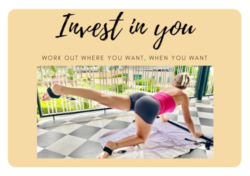 Kit de barra de pilates portátil com faixas de resistência para mulheres. Kit multifuncional de exer