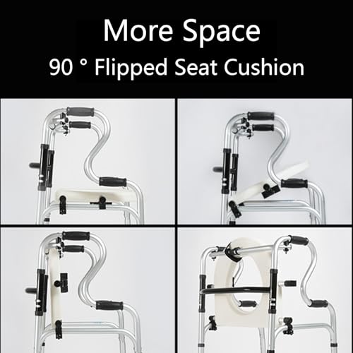 Chaise percée à roulettes pliable et réglable pour senior